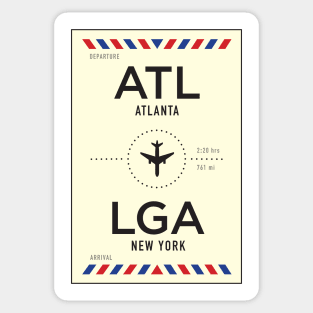 ATL to LGA Airport / Atlanta to New York Sticker